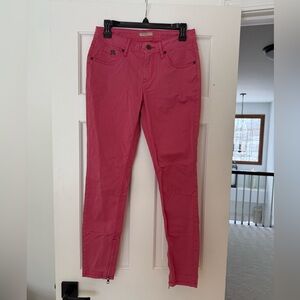 Burberry Brit Bayswater Skinny Ankle Zip Pants 28 pink women’s colorful